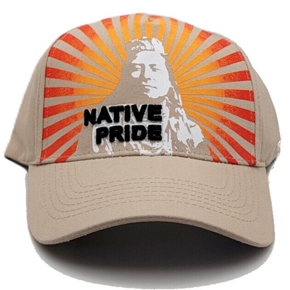 Native Pride Black Eagle Chief Burst Strapback Hat